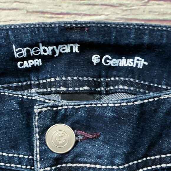 Lane Bryant Womens Jeans 16 new nwt $65 Dark Wash Capris Genius Cotton Stretch - Picture 5 of 9